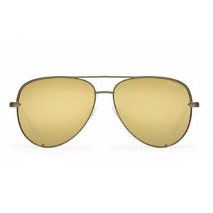 Quay x Desi High Key Sunglasses Green/Gold